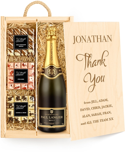 Thank You Personalised Chocolate Tasting Experience With Champagne